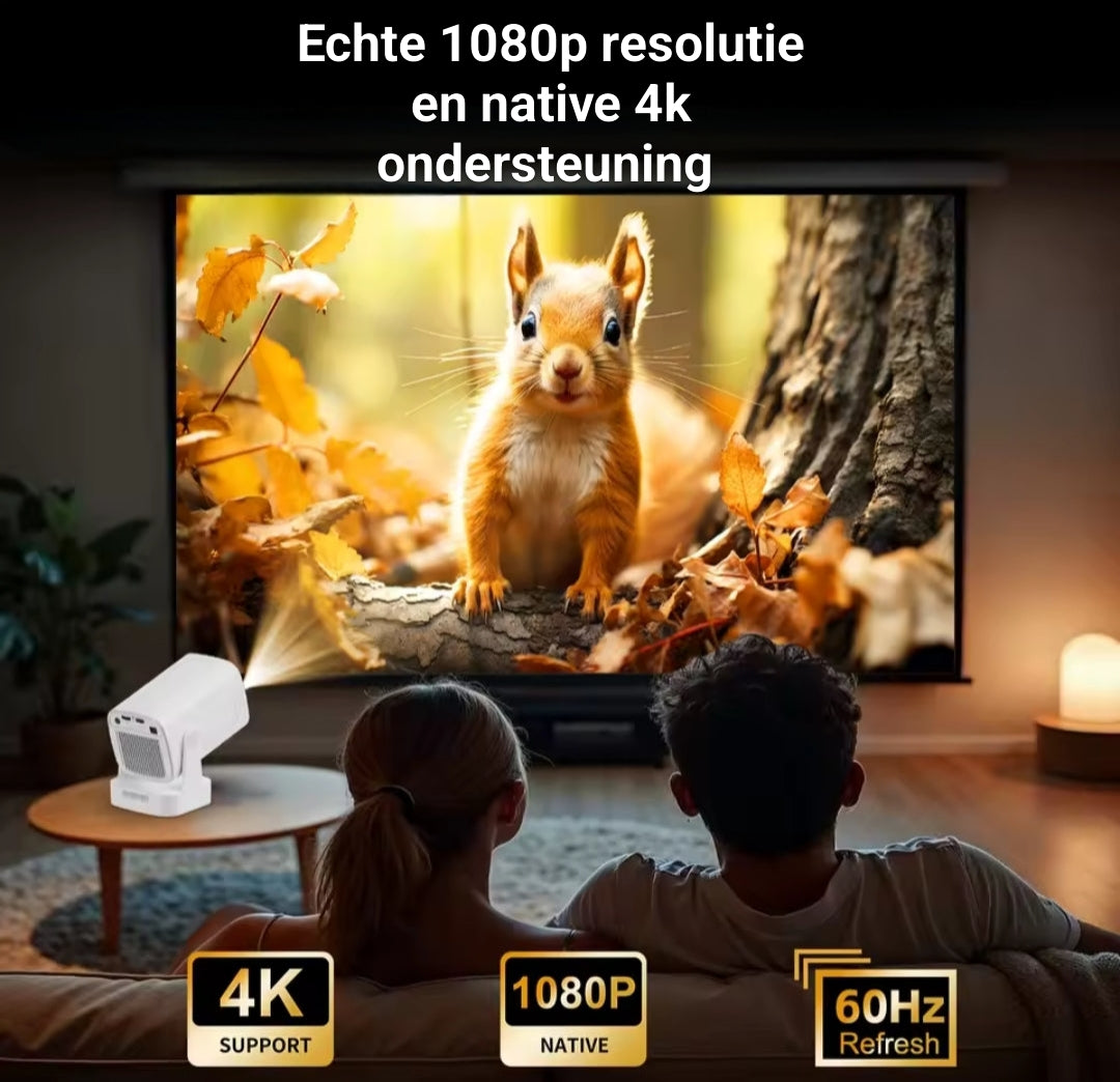 Beamer met echte 1080p resolutie en native 4K ondersteuning voor indrukwekkende beelden met uitzonderlijke scherpte
