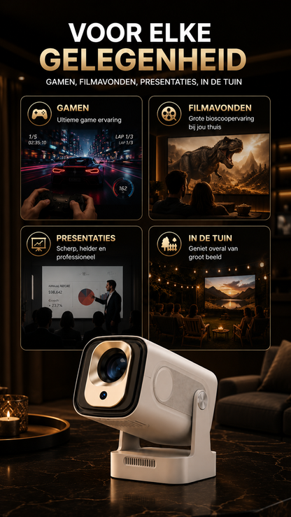 LUGOFLIX Ultra™ 4K Smart Beamer met Android 11