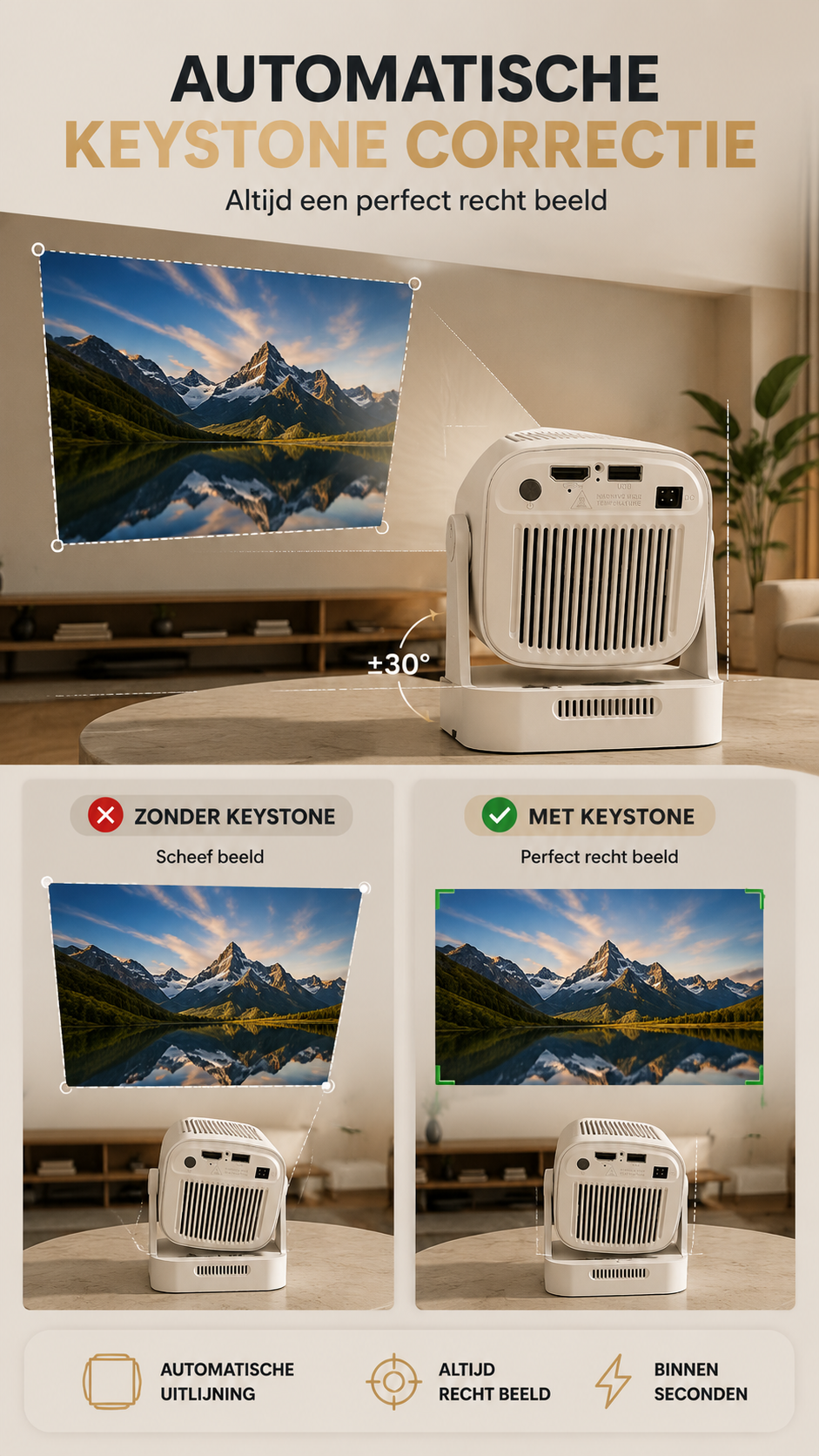 LUGOFLIX Ultra™ 4K Smart Beamer met Android 11