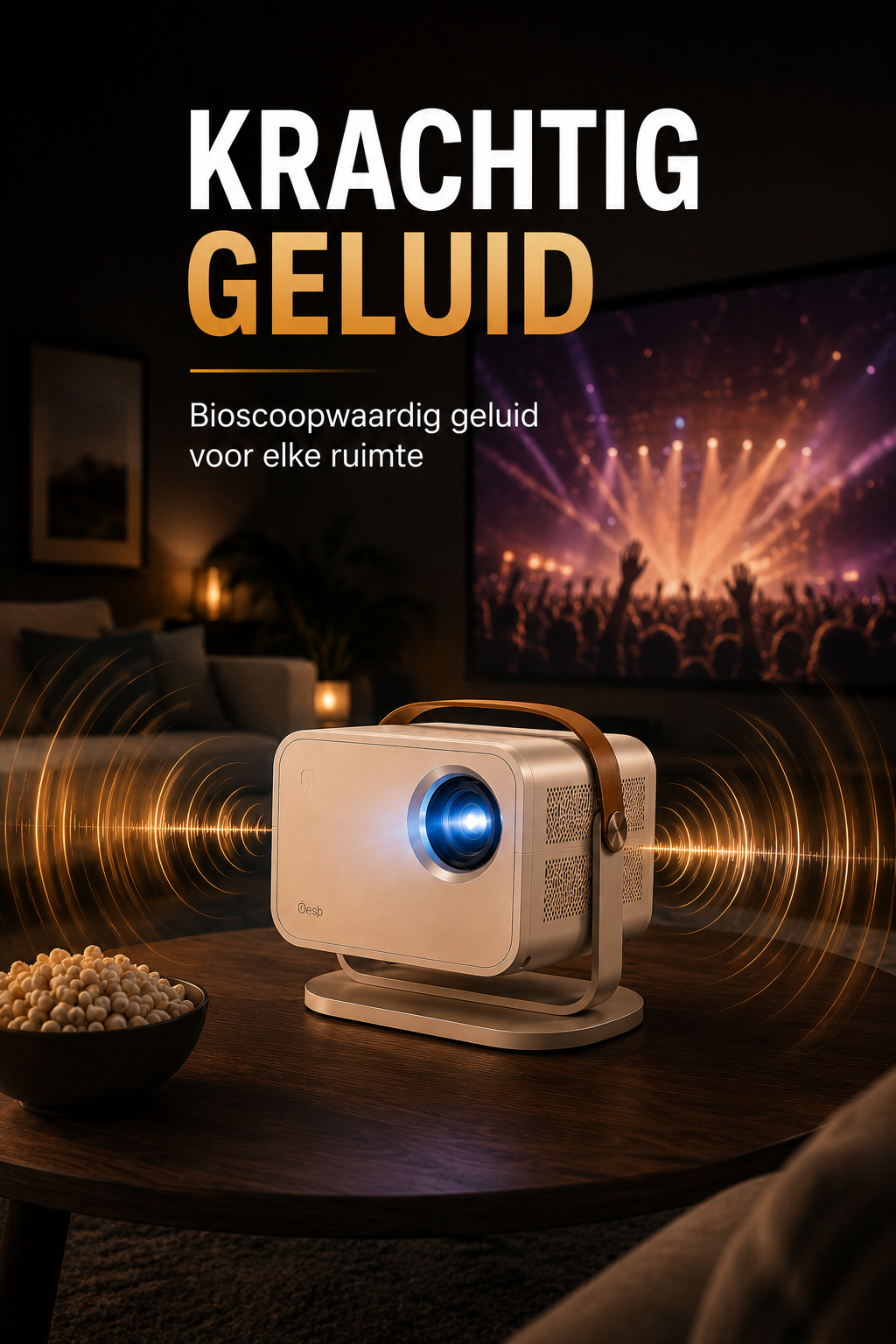 LUGOFLIX L018 Smart 4K Beamer - Native 4K • Android 11 • WiFi 6 • Autofocus • Draagbare Thuisbioscoop