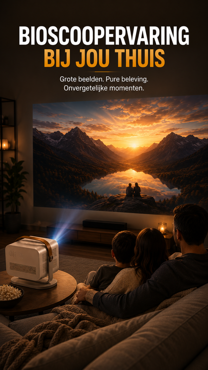 LUGOFLIX L018 Smart 4K Beamer - Native 4K • Android 11 • WiFi 6 • Autofocus • Draagbare Thuisbioscoop