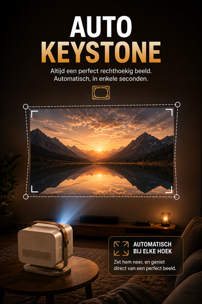 LUGOFLIX L018 Smart 4K Beamer - Native 4K • Android 11 • WiFi 6 • Autofocus • Draagbare Thuisbioscoop