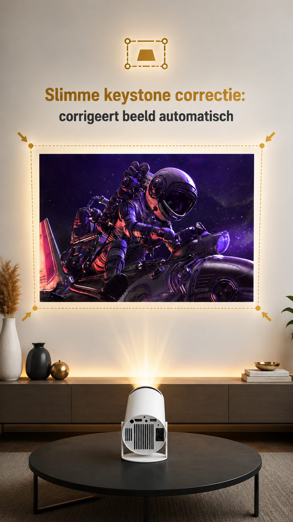 LUGOFLIX Pro 4K Beamer – Draagbare Projector van Bioscoop kwaliteit