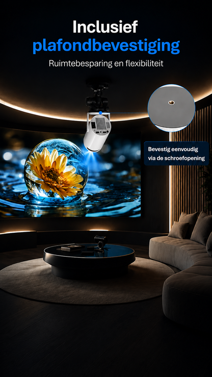LUGOFLIX Pro 4K Beamer – Draagbare Projector van Bioscoop kwaliteit