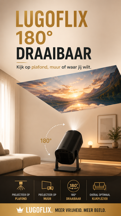LUGOFLIX HY320 Smart Mini Beamer – Draagbare 1080p Projector met 4K Support, WiFi & Bluetooth | Ideaal voor Thuisbioscoop & Outdoor