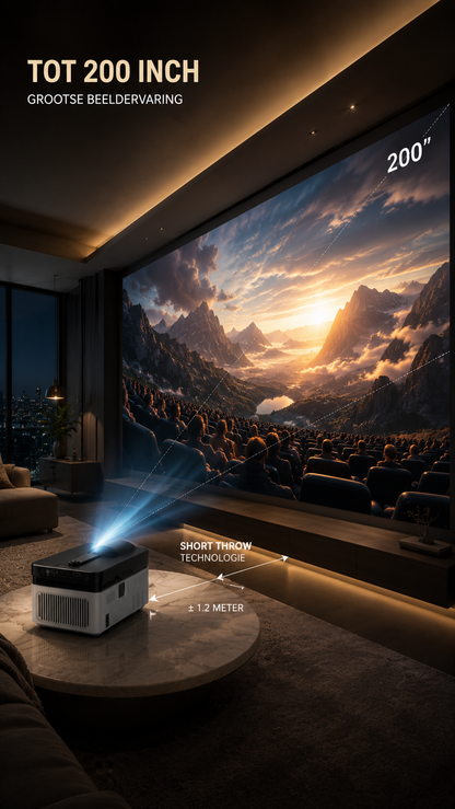 LUGOFLIX™ VISION – Ultra Short Throw 4K Projector met 8K-ondersteuning