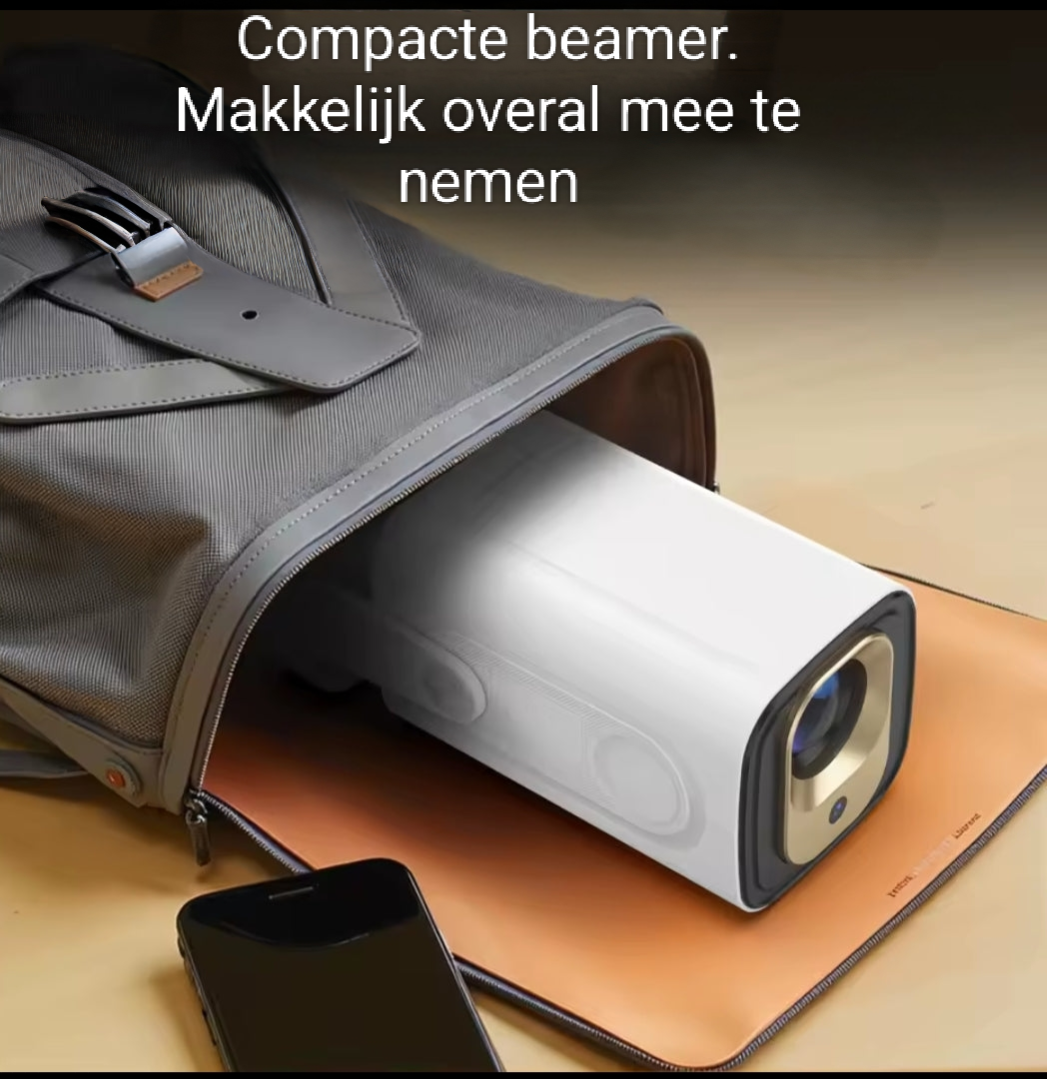 Lichtgewicht en compacte beamer die eenvoudig overal mee naartoe genomen kan worden – ideaal voor onderweg of thuisgebruik