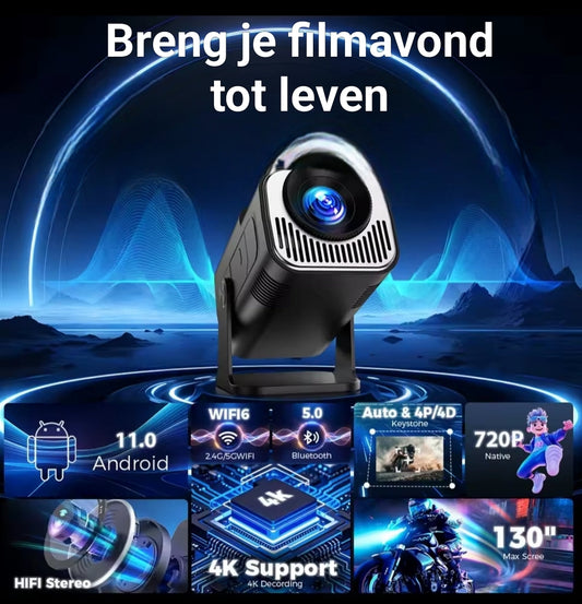 Beamer voor haarscherpe thuisbioscoop en filmavond met groot plezier en levendige beelden