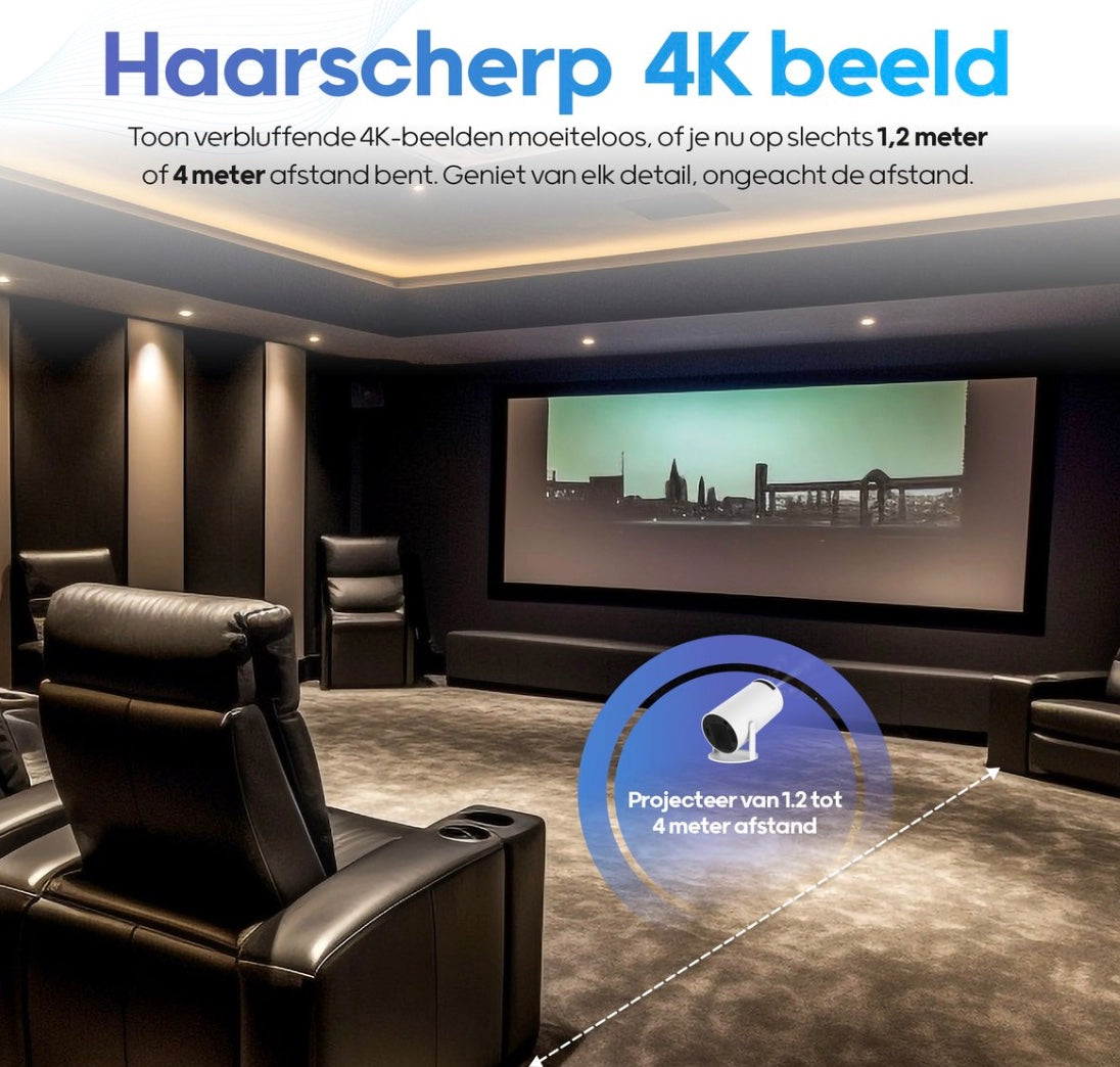 LugoFlix beamer met haarscherp 4K Ultra HD beeld voor een bioscoopervaring thuis