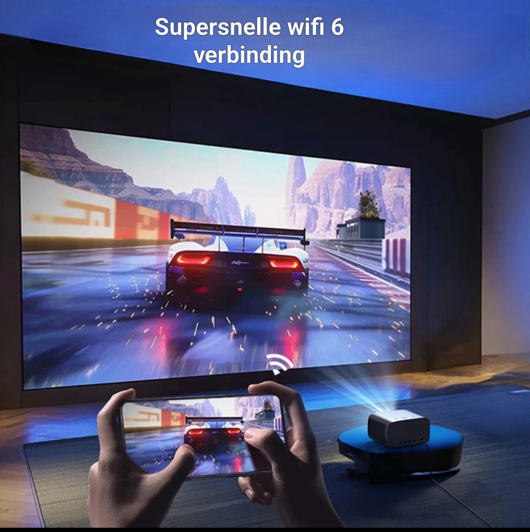 LUGOFLIX beamer met ultrafast WiFi 6 verbinding – stabiel en snel streamen zonder haperingen