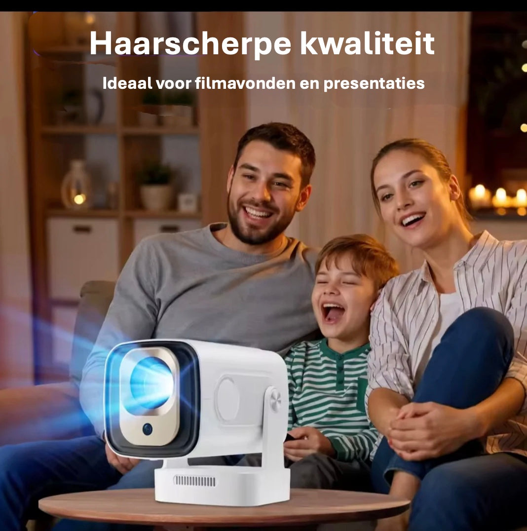Lugoflix beamer met Full HD beeldkwaliteit, perfect voor thuisbioscoop en presentaties.