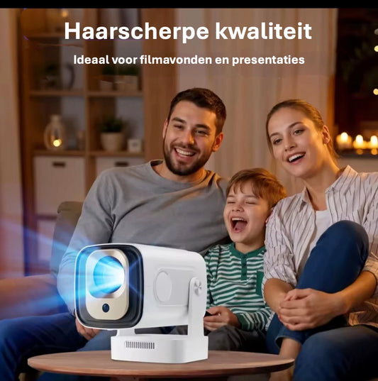 Lugoflix beamer met Full HD beeldkwaliteit, perfect voor thuisbioscoop en presentaties.