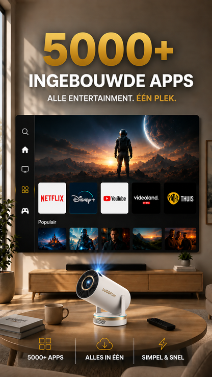 LUGOFLIX GOLD 4K CINEMA - Premium Thuisbioscoop met Short-Throwlens
