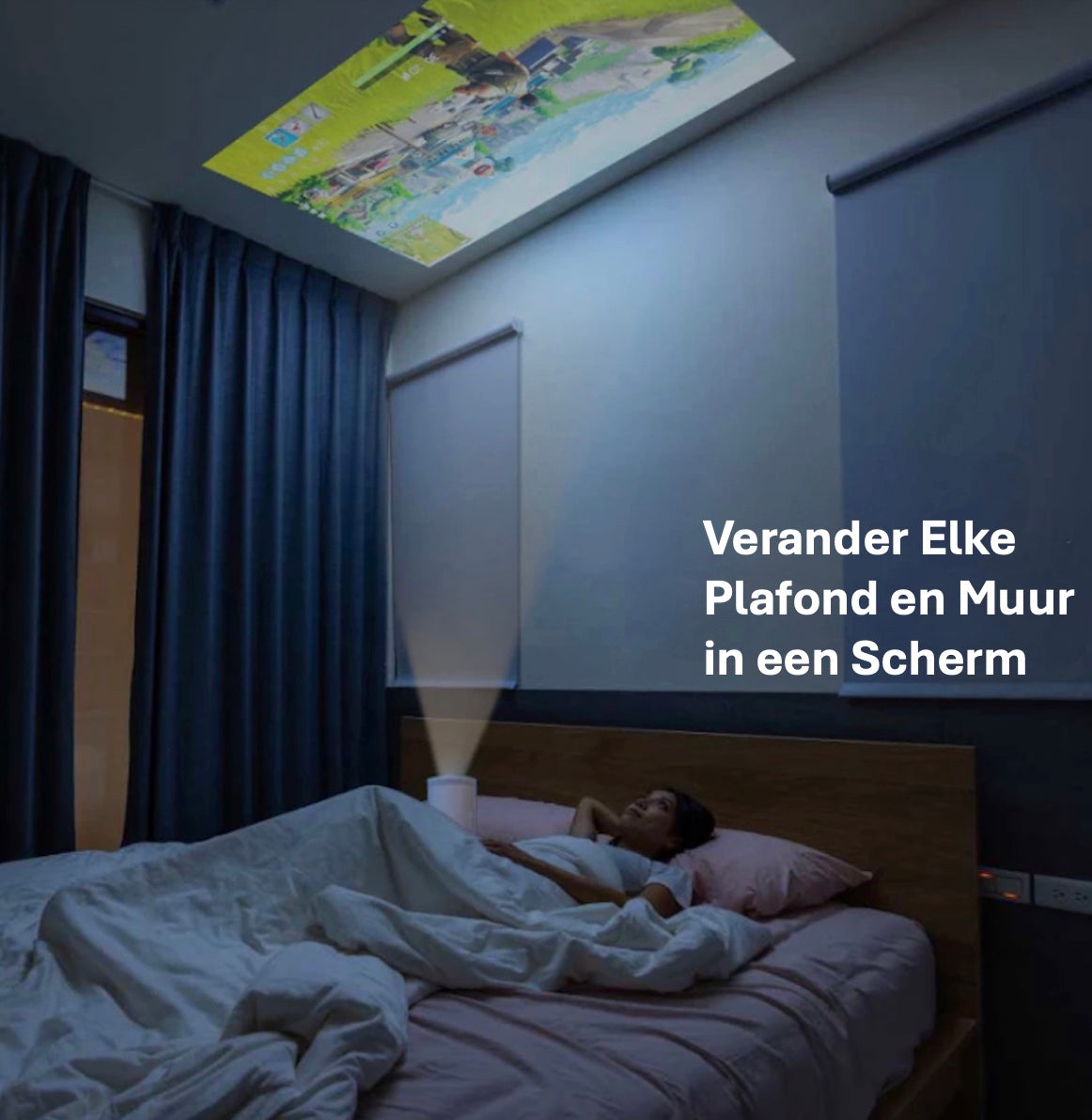 Verander elke muur en plafond in een haarscherp projectiescherm met de LugoFlix beamer
