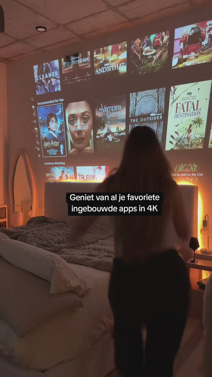 LUGOFLIX Pro 4K Beamer – Draagbare Projector van Bioscoop kwaliteit